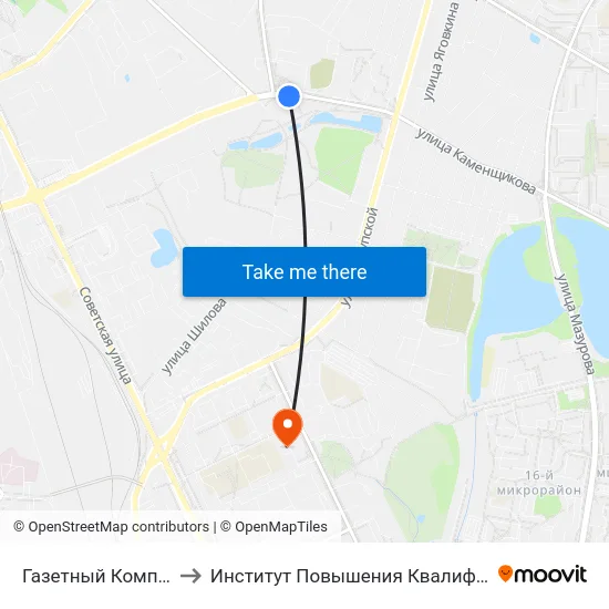 Газетный Комплекс to Институт Повышения Квалификации map