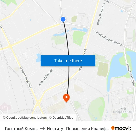 Газетный Комплекс to Институт Повышения Квалификации map