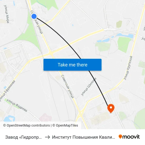 Завод «Гидропривод» to Институт Повышения Квалификации map