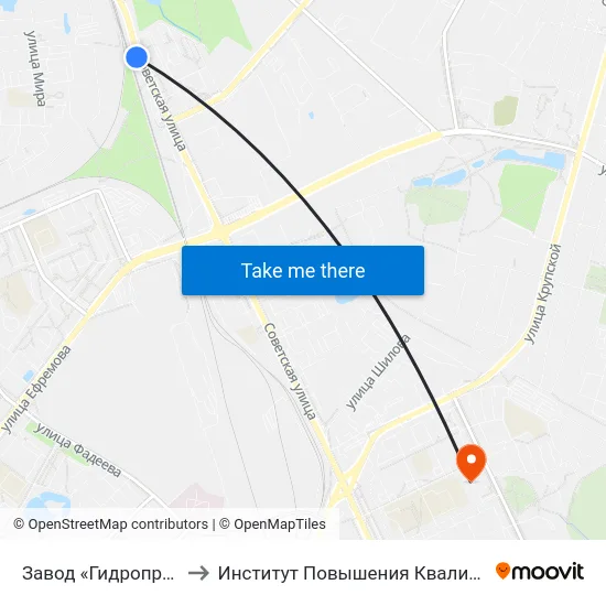 Завод «Гидропривод» to Институт Повышения Квалификации map