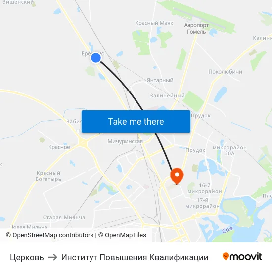 Церковь to Институт Повышения Квалификации map
