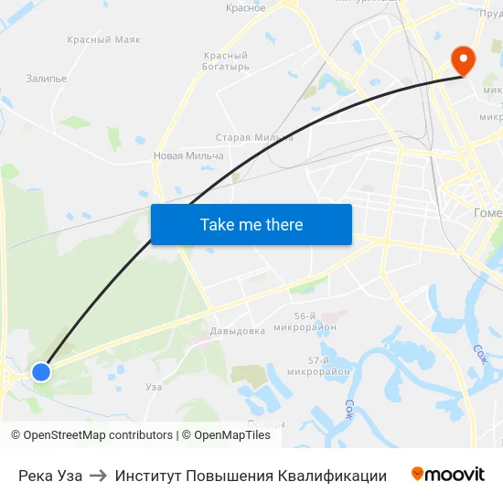 Река Уза to Институт Повышения Квалификации map