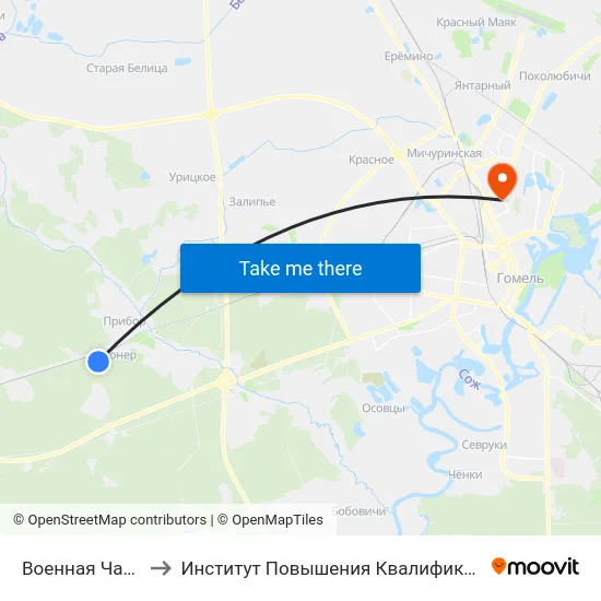 Военная Часть to Институт Повышения Квалификации map