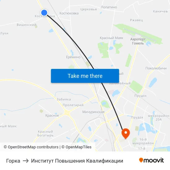 Горка to Институт Повышения Квалификации map