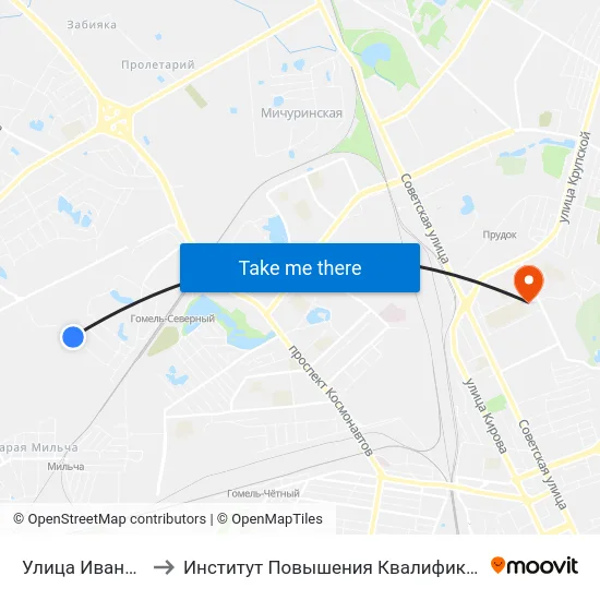 Улица Иванова to Институт Повышения Квалификации map