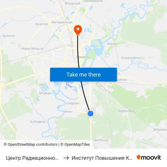 Центр Радиационной Медицины to Институт Повышения Квалификации map