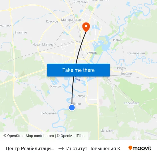 Центр Реабилитации «Живица» to Институт Повышения Квалификации map