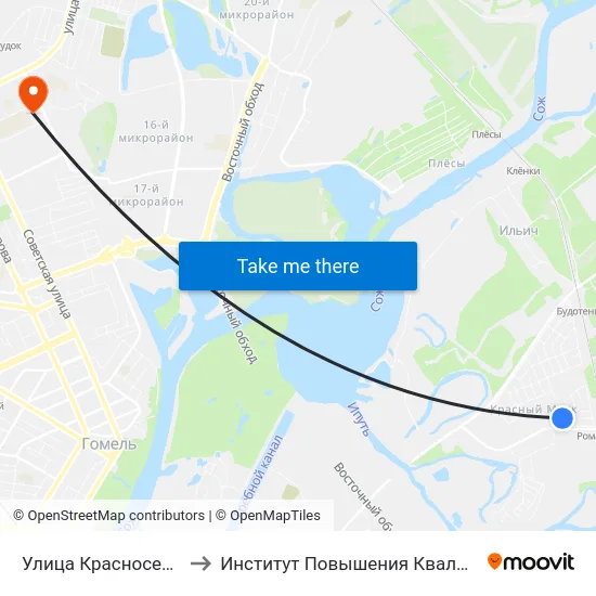 Улица Красносельская to Институт Повышения Квалификации map