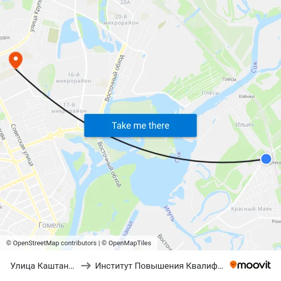 Улица Каштановая to Институт Повышения Квалификации map