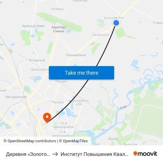 Деревня «Золотой Рог» to Институт Повышения Квалификации map