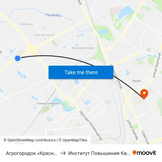 Агрогородок «Красное», Школа to Институт Повышения Квалификации map