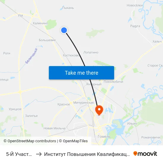 5-Й Участок to Институт Повышения Квалификации map