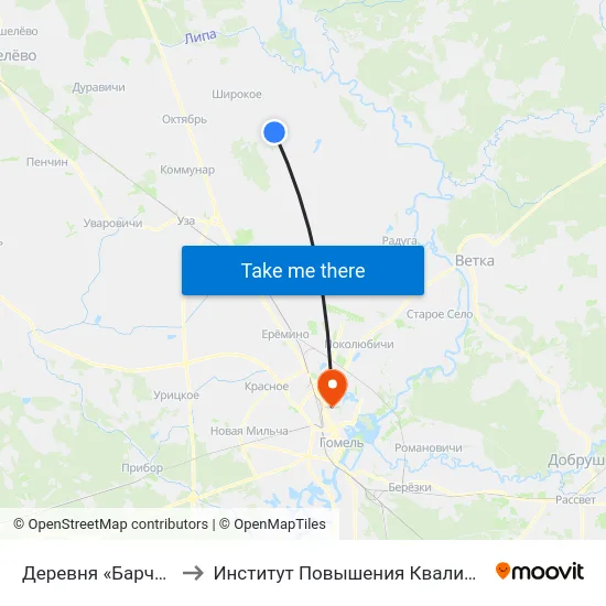Деревня «Барченки» to Институт Повышения Квалификации map