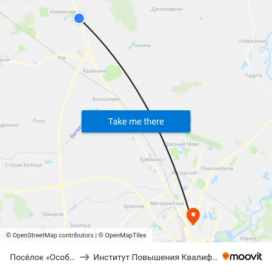 Посёлок «Особино» to Институт Повышения Квалификации map