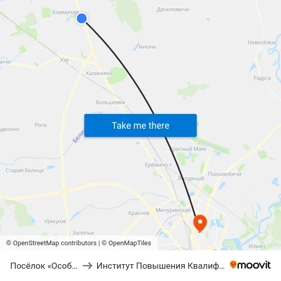 Посёлок «Особино» to Институт Повышения Квалификации map