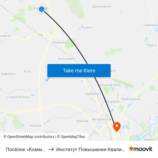 Посёлок «Коммунар» to Институт Повышения Квалификации map