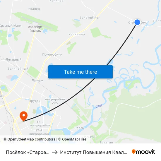 Посёлок «Старое Село» to Институт Повышения Квалификации map