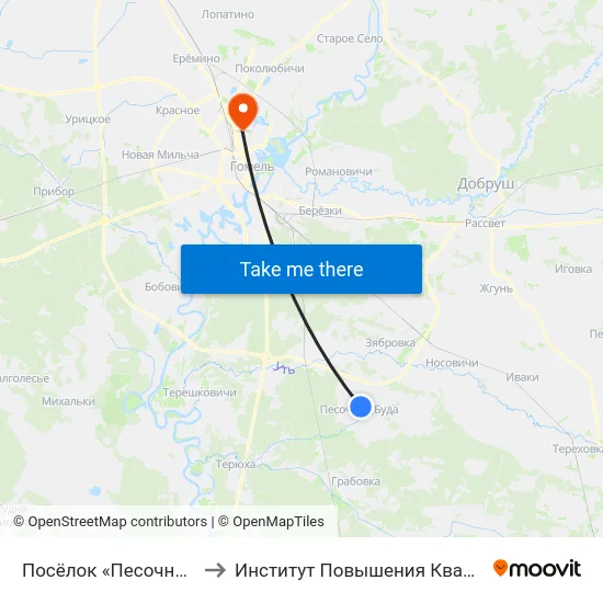 Посёлок «Песочная Буда» to Институт Повышения Квалификации map