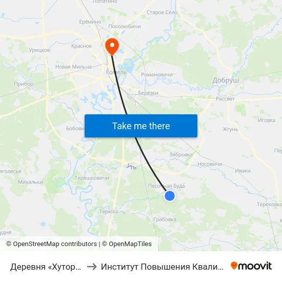 Деревня «Хуторянка» to Институт Повышения Квалификации map
