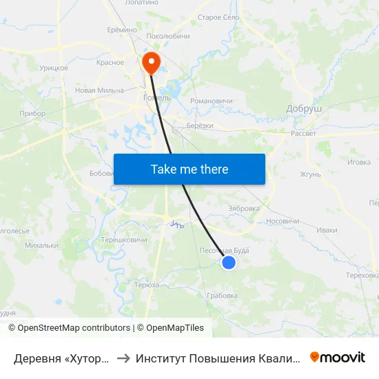 Деревня «Хуторянка» to Институт Повышения Квалификации map