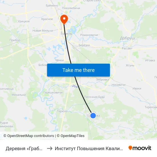 Деревня «Грабовка» to Институт Повышения Квалификации map