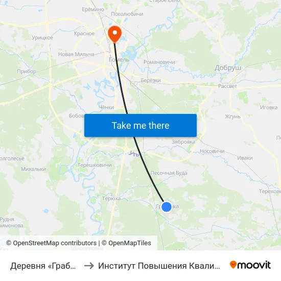 Деревня «Грабовка» to Институт Повышения Квалификации map