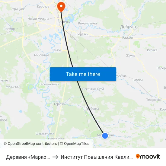 Деревня «Марковичи» to Институт Повышения Квалификации map