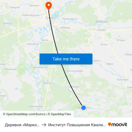 Деревня «Марковичи» to Институт Повышения Квалификации map