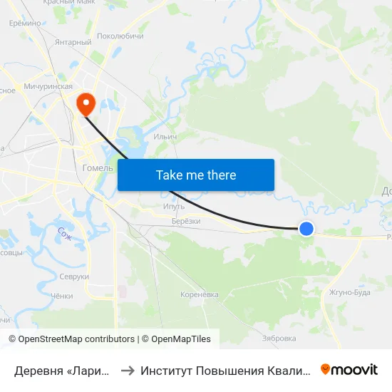 Деревня «Ларищево» to Институт Повышения Квалификации map