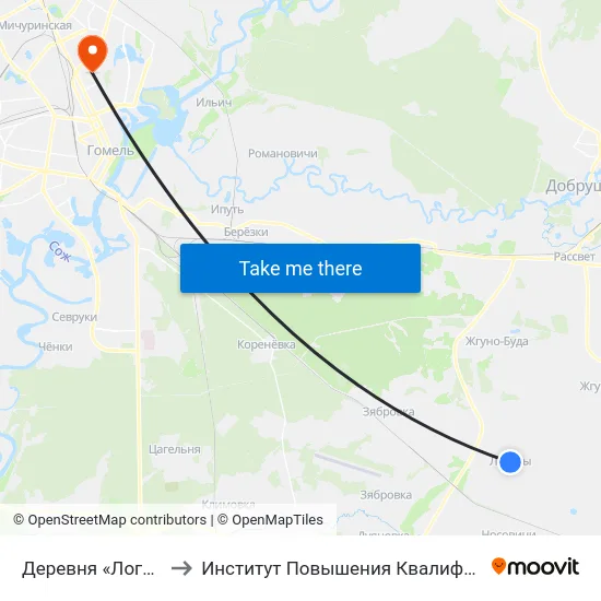Деревня «Логуны» to Институт Повышения Квалификации map