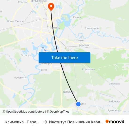 Климовка - Перекресток to Институт Повышения Квалификации map