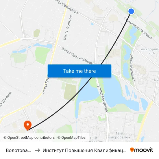Волотова￼ to Институт Повышения Квалификации map