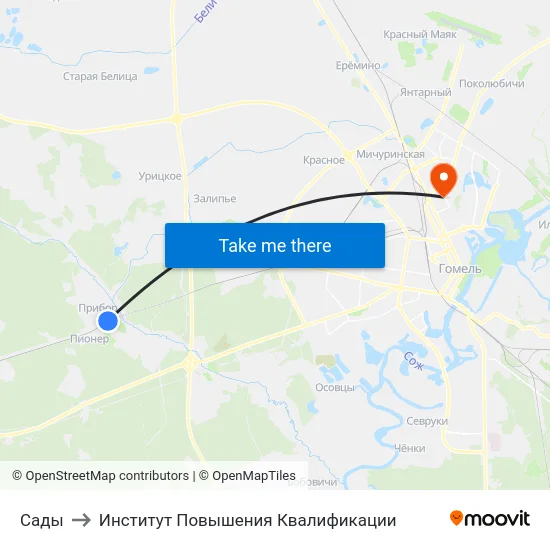 Сады to Институт Повышения Квалификации map