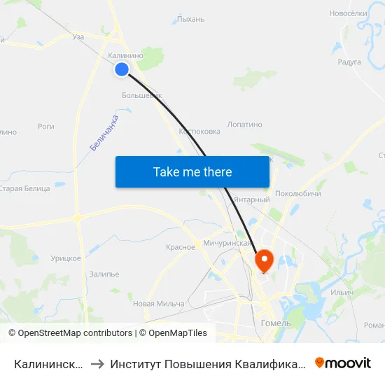 Калининский to Институт Повышения Квалификации map