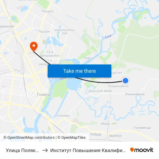 Улица Полякова to Институт Повышения Квалификации map