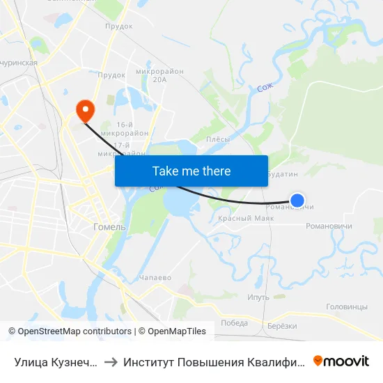 Улица Кузнечная to Институт Повышения Квалификации map