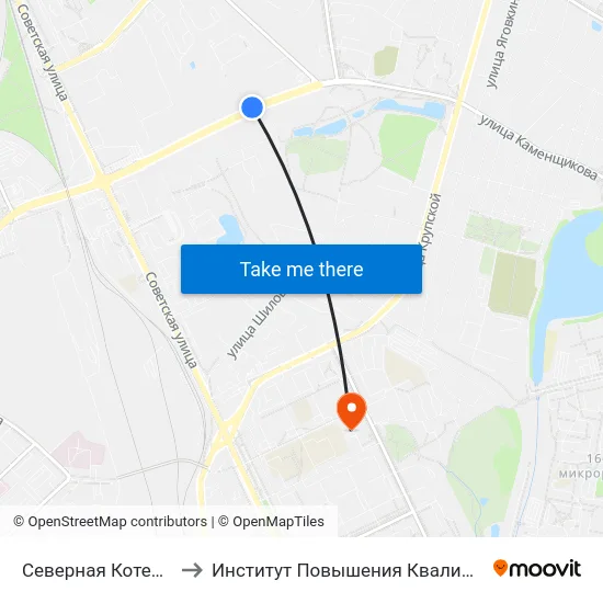 Северная Котельная to Институт Повышения Квалификации map