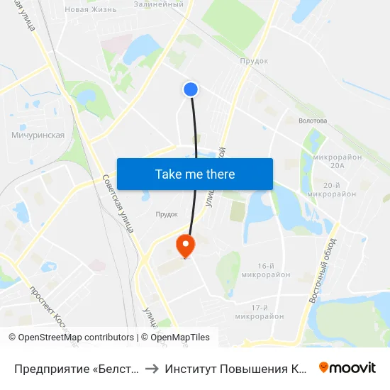 Предприятие «Белстеклопром» to Институт Повышения Квалификации map