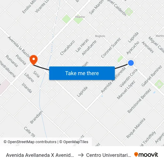 Avenida Avellaneda X Avenida 22 De Octubre to Centro Universitario Chivilcoy map