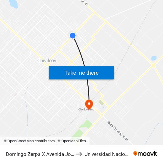 Domingo Zerpa X Avenida José León Suárez to Universidad Nacional De Luján map