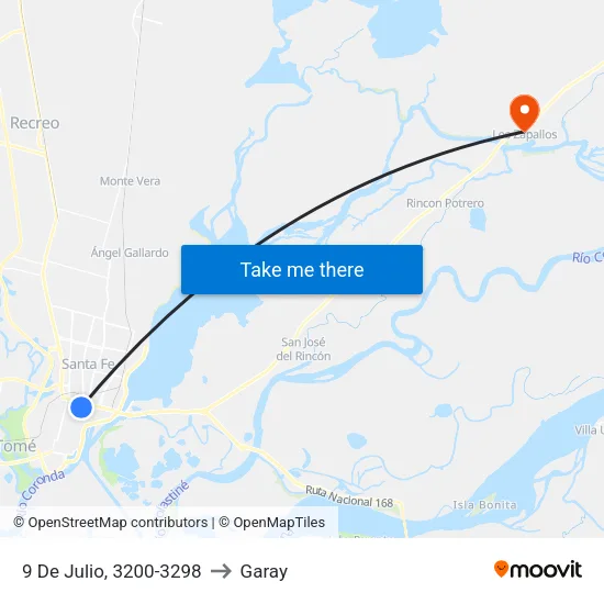 9 De Julio, 3200-3298 to Garay map