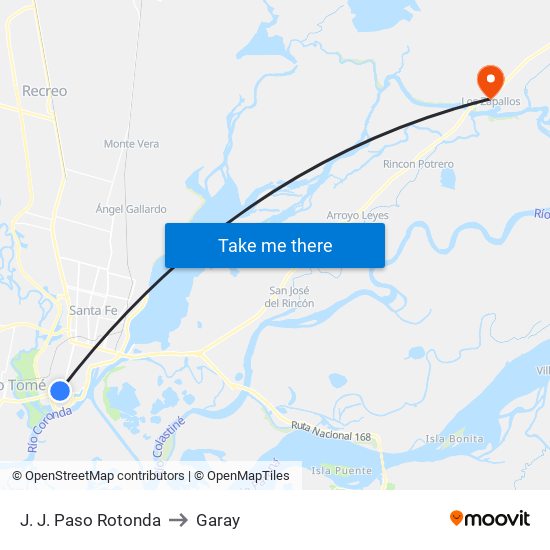 J. J. Paso Rotonda to Garay map