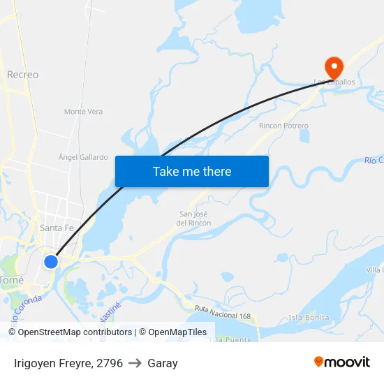 Irigoyen Freyre, 2796 to Garay map
