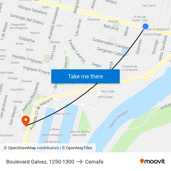 Boulevard Galvez, 1250-1300 to Cemafe map