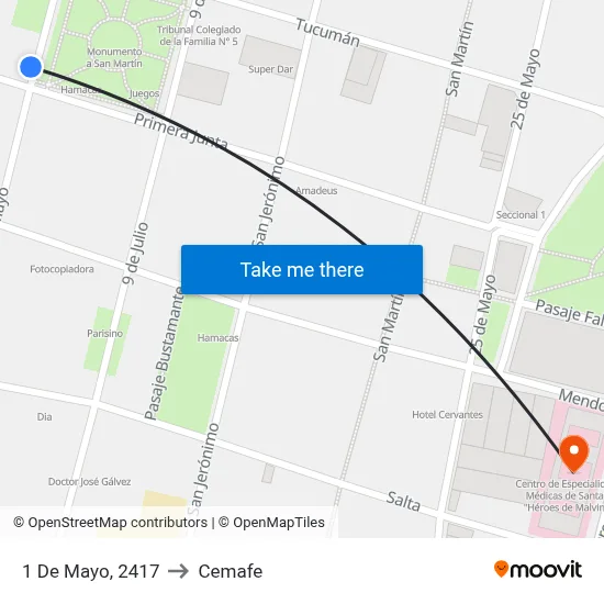 1 De Mayo, 2417 to Cemafe map