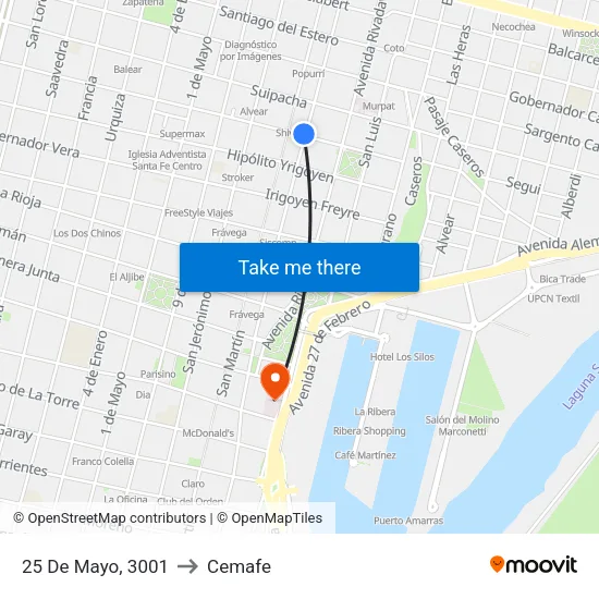 25 De Mayo, 3001 to Cemafe map