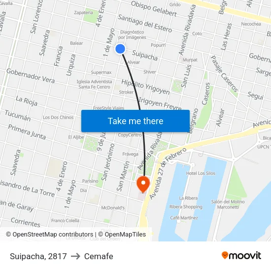 Suipacha, 2817 to Cemafe map