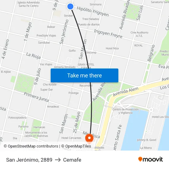San Jerónimo, 2889 to Cemafe map