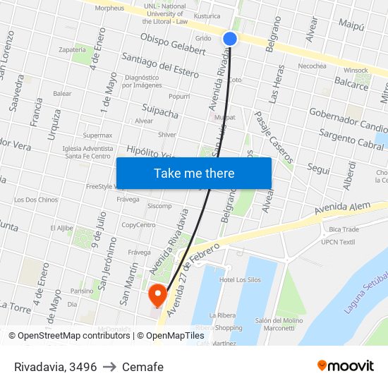 Rivadavia, 3496 to Cemafe map