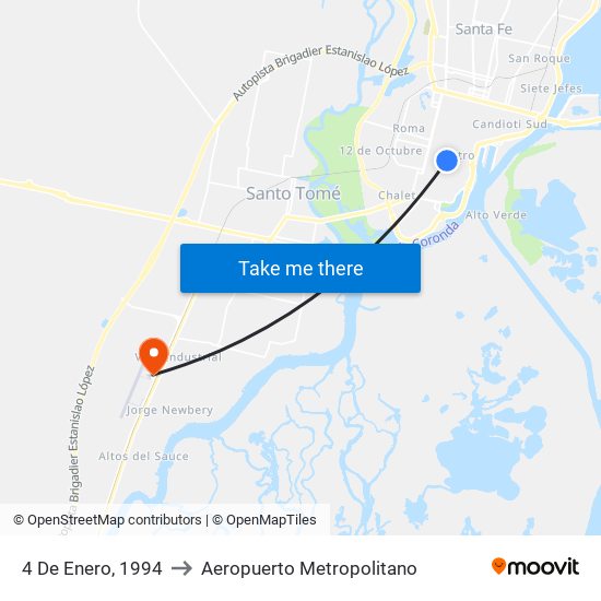 4 De Enero, 1994 to Aeropuerto Metropolitano map